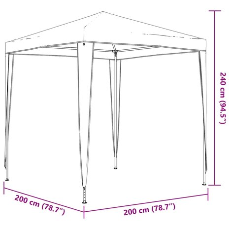 Partytent 2x2 m wit 8