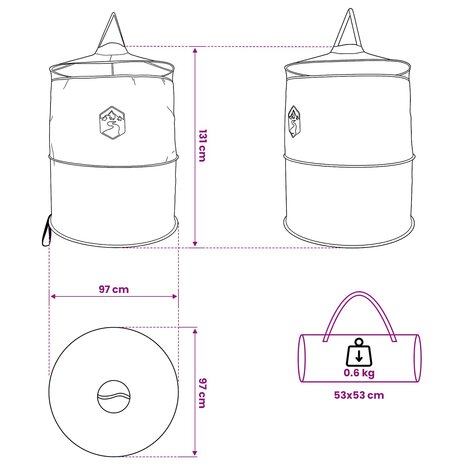 Pop-up Toilet Tent met Hangende Touw Blauw 97 x 126 cm 9