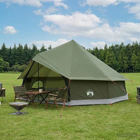 Tipi Tent Olijfgroen 600 x 600 x 350 cm Polyester en staal 1