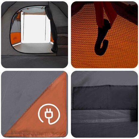 Tunneltent Grijs en Oranje 390 x 215 x 152 cm 9