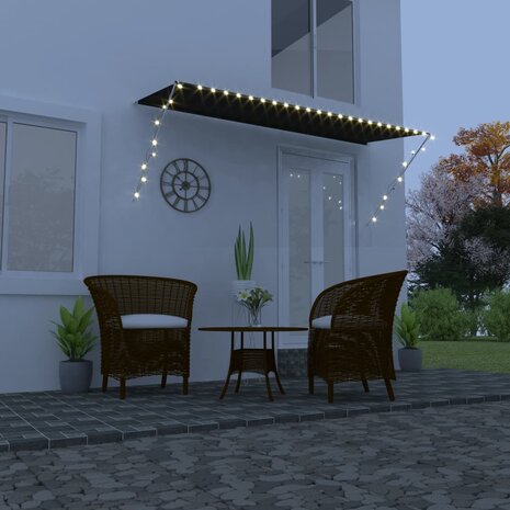 Luifel uittrekbaar met LED 350x150 cm antraciet 1