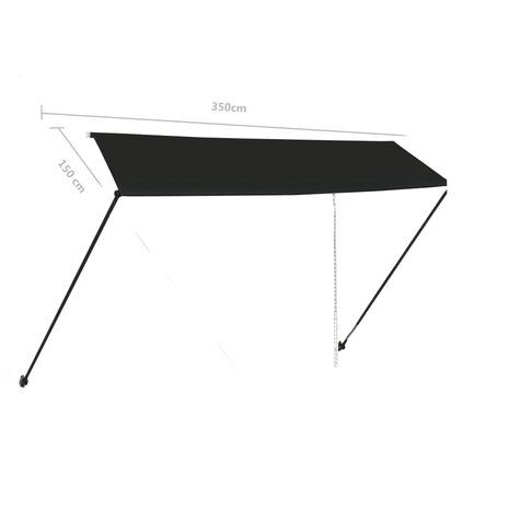Luifel uittrekbaar met LED 350x150 cm antraciet 9