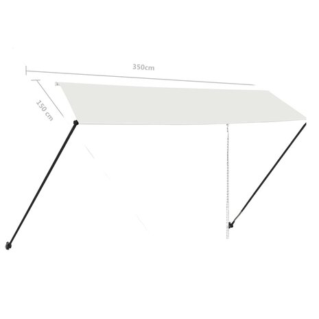 Luifel uittrekbaar met LED 350x150 cm cr&egrave;me 9