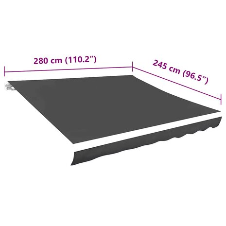 Vervangingsdoek voor luifel 3x2,5 m polyester grijs 5