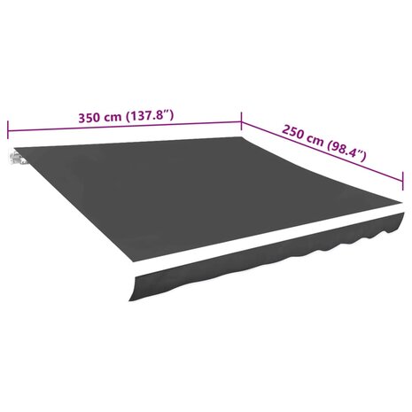 Vervangingsdoek voor luifel 3,5x2,5 m polyester grijs 5