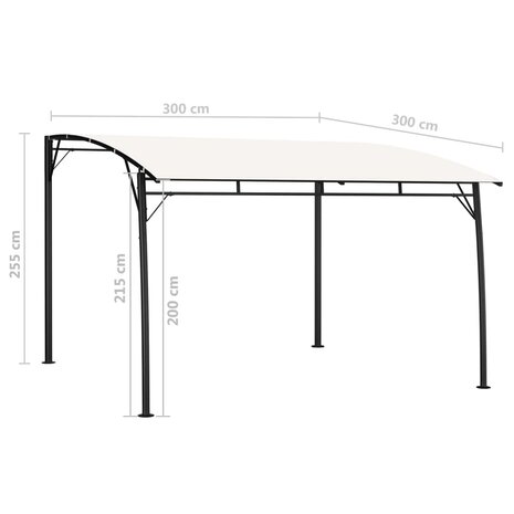 Zonneluifel 3x3x2,55 m cr&egrave;mekleurig 6