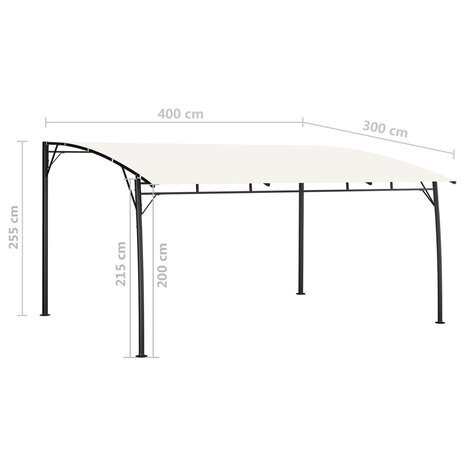 Zonneluifel 4x3x2,55 m cr&egrave;mekleurig 6