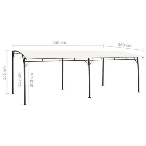 Zonneluifel 6x3x2,55 m cr&egrave;mekleurig 6