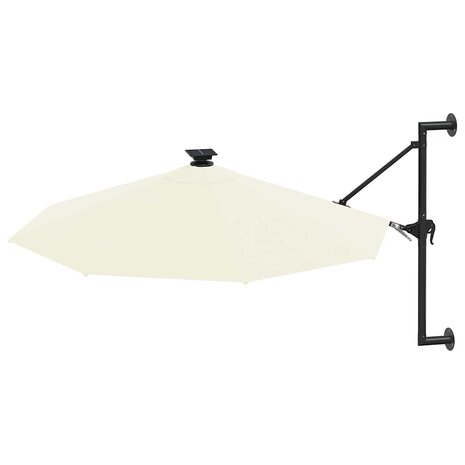 Wandparasol met LED's 300 cm zandkleurig 3