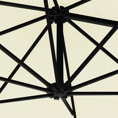 Wandparasol met LED's 300 cm zandkleurig 8