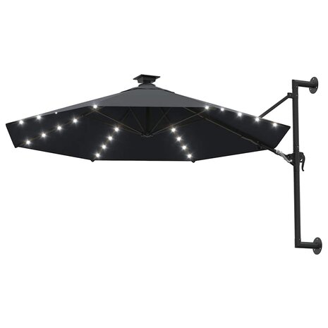 Wandparasol met LED's 300 cm antracietkleurig 2