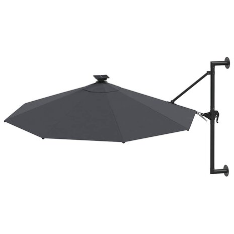 Wandparasol met LED's 300 cm antracietkleurig 3