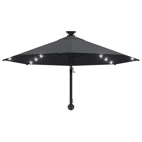 Wandparasol met LED's 300 cm antracietkleurig 4