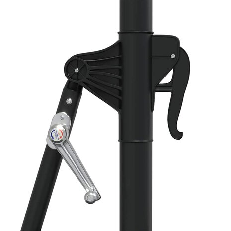 Wandparasol met LED's 300 cm antracietkleurig 7
