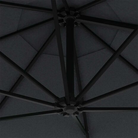 Wandparasol met LED's 300 cm antracietkleurig 8
