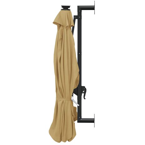 Wandparasol met LED's 300 cm taupe 5