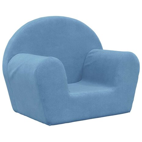 Kinderbank zacht pluche blauw 2