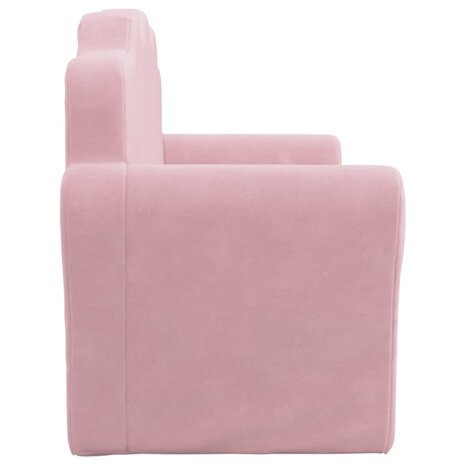 Kinderbank 2-zits roze zacht pluche 4