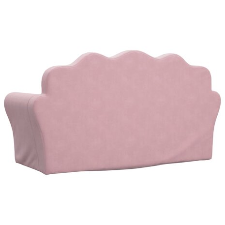 Kinderbank 2-zits roze zacht pluche 5
