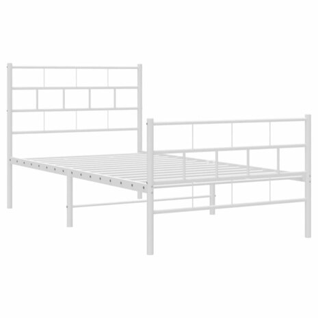 Bedframe met hoofd- en voeteneinde metaal wit 107x203 cm 4