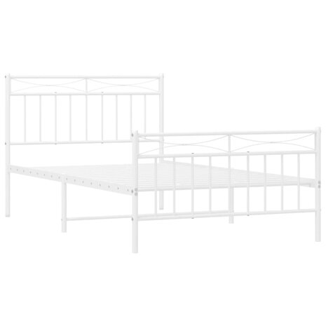 Bedframe met hoofd- en voeteneinde metaal wit 107x203 cm 4