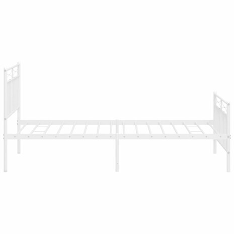 Bedframe met hoofd- en voeteneinde metaal wit 107x203 cm 6