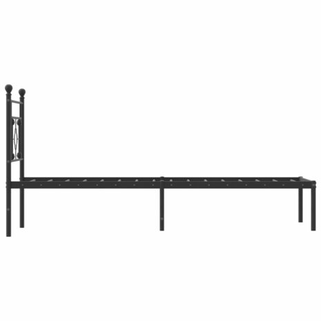 Bedframe met hoofdbord metaal zwart 75x190 cm 6