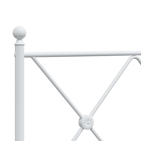 Bedframe met hoofdbord zonder matras metaal wit 75x190 cm 7