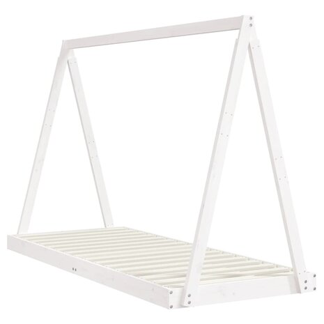 Kinderbedframe 80x200 cm massief grenenhout wit 3
