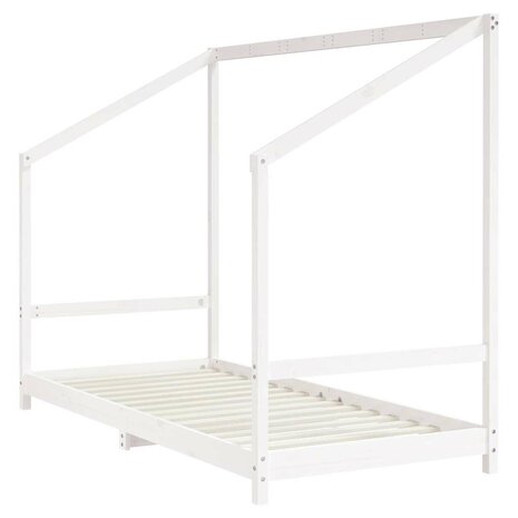 Kinderbedframe 90x190 cm massief grenenhout wit 3