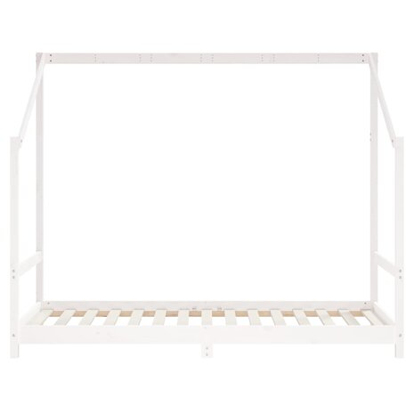 Kinderbedframe 90x190 cm massief grenenhout wit 4