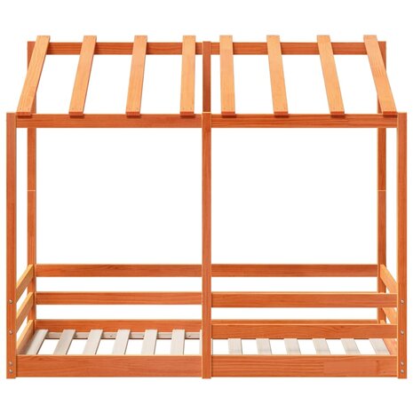 Kinderbed met bedhuis 80x160 cm massief grenenhout wasbruin 4