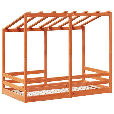 Kinderbed met bedhuis 80x160 cm massief grenenhout wasbruin 6