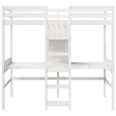 Hoogslaper zonder matras massief grenenhout wit 80x200 cm 5