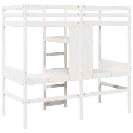 Hoogslaper zonder matras massief grenenhout wit 80x200 cm 7