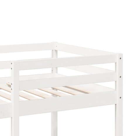 Hoogslaper zonder matras massief grenenhout wit 80x200 cm 8