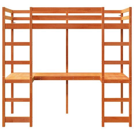 Hoogslaper zonder matras massief grenenhout wasbruin 80x200 cm 5