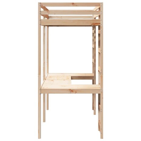 Hoogslaper bedframe Naturel 75 x 190 cm Massief grenenhout 6