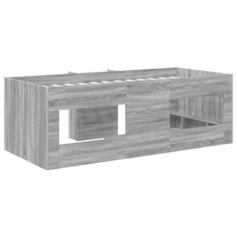 Kinder Hoogslaper Grijs Sonoma 80 x 200 cm Bewerkt hout 6