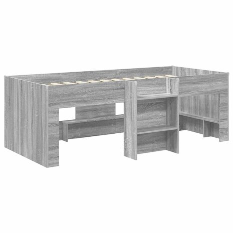 Kinder Hoogslaper Grijs Sonoma 90 x 200 cm Bewerkt hout 4