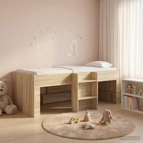 Kinder Hoogslaper Sonoma Eiken 98.5 x 200 cm Bewerkt hout 3
