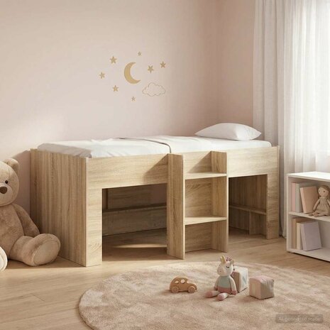 Kinder Hoogslaper Sonoma Eiken 80 x 160 cm Bewerkt hout 1