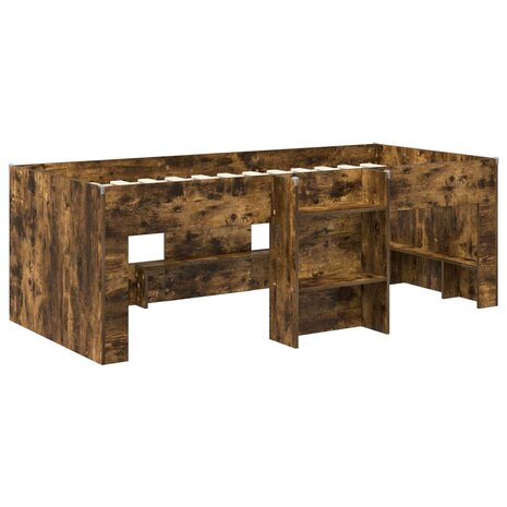 Kinder Hoogslaper Gerookt eiken 90 x 190 cm Bewerkt hout 4