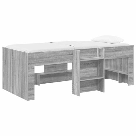 Kinder Hoogslaper Grijs Sonoma 75 x 190 cm Bewerkt hout 2