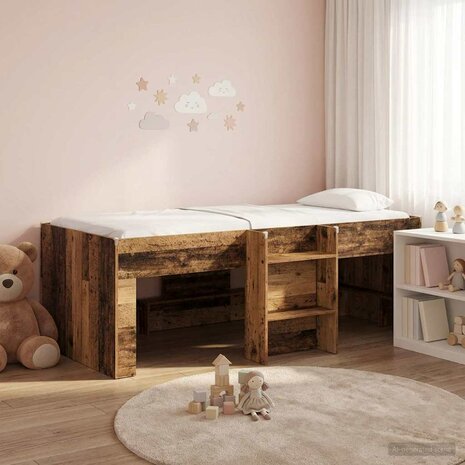 Kinder Hoogslaper Oud hout 75 x 190 cm Bewerkt hout 1