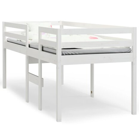 Hoogslaper massief grenenhout wit 90x190 cm 2