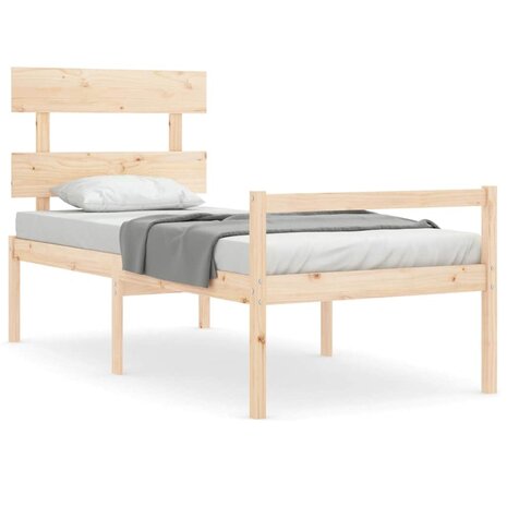 Seniorenbed met hoofdbord massief hout 2