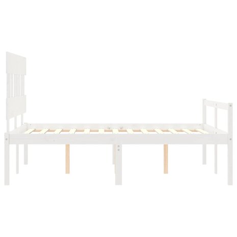 Seniorenbed met hoofdbord massief hout wit 120x200 cm 7