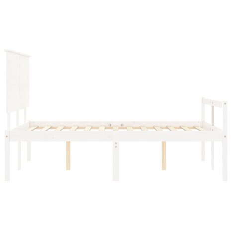 Seniorenbed met hoofdbord massief hout wit 120x200 cm 7