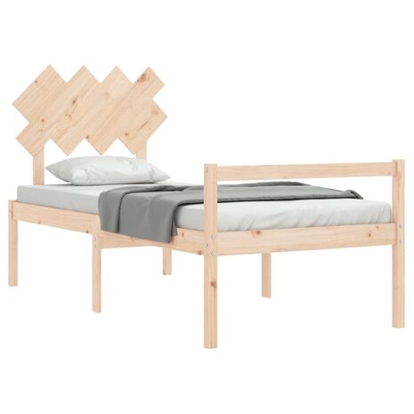 Seniorenbed met hoofdbord massief hout 4